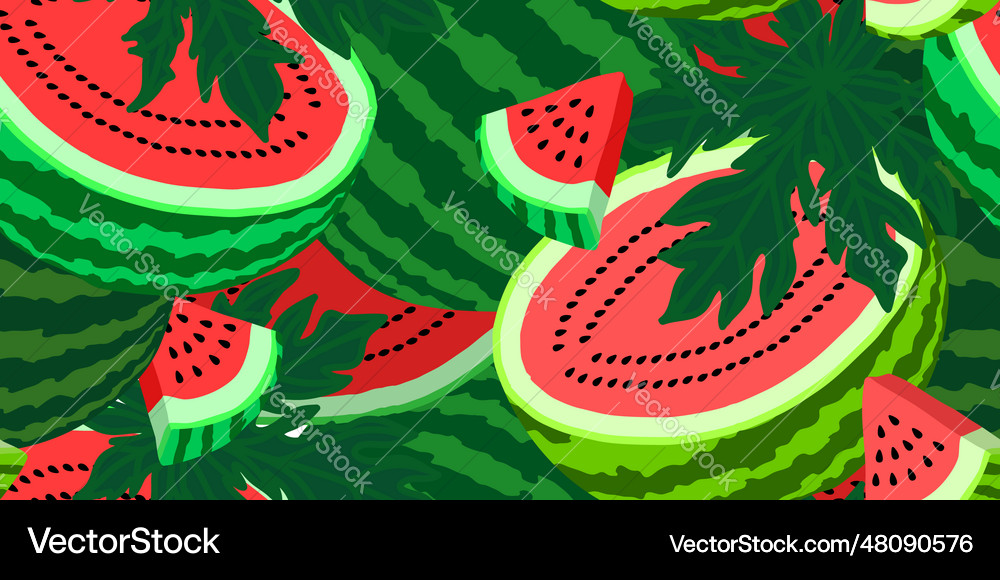 Seamless pattern with watermelon slices Royalty Free Vector
