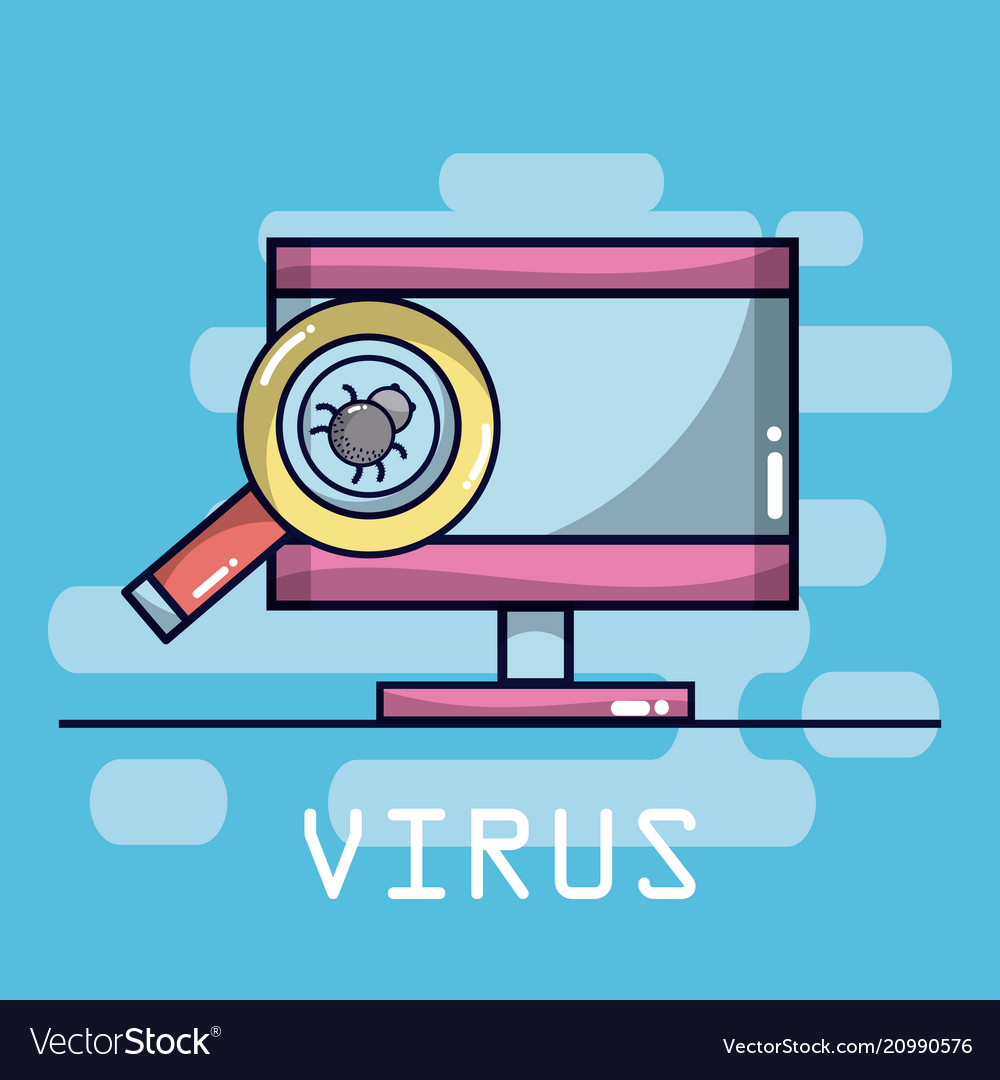 Virus detection security system Royalty Free Vector Image
