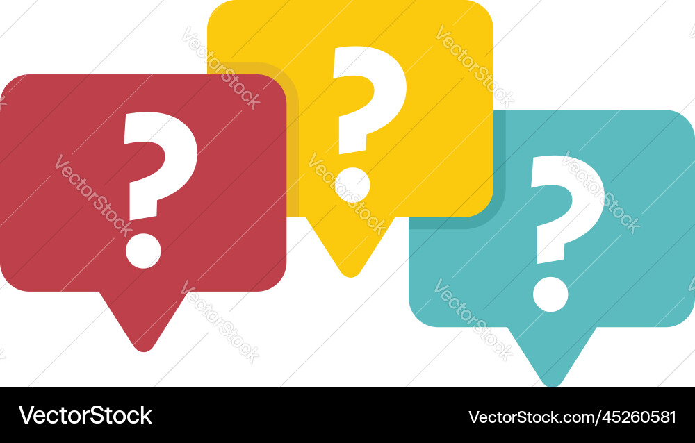 Chat request icon flat online form Royalty Free Vector Image