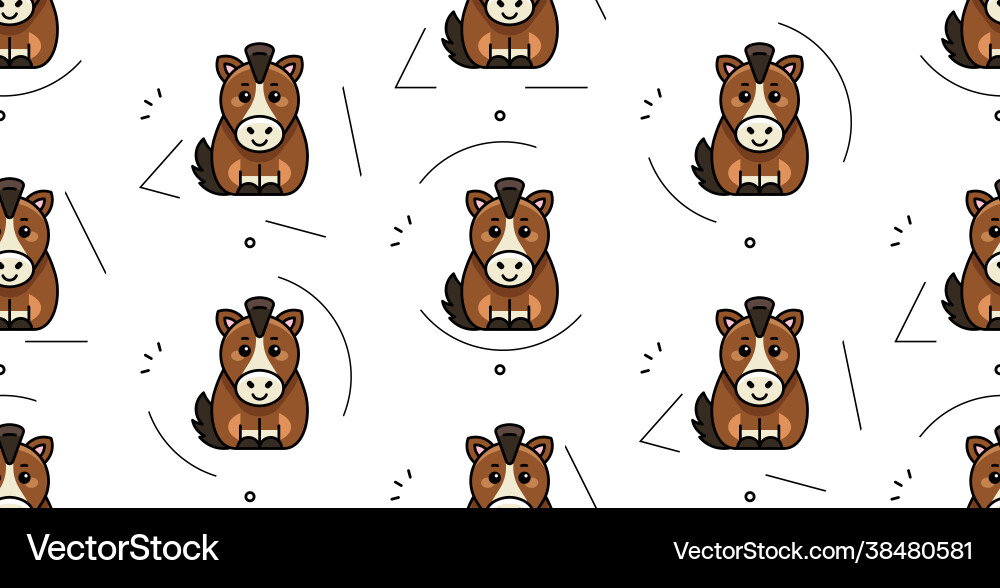 Seamless pattern with horses Royalty Free Vector Image