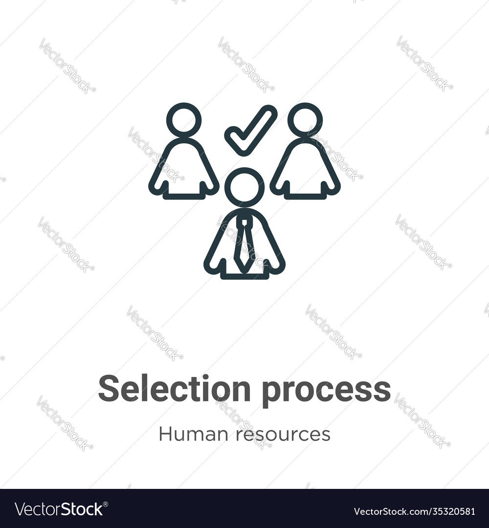 Selection process outline icon thin line black Vector Image
