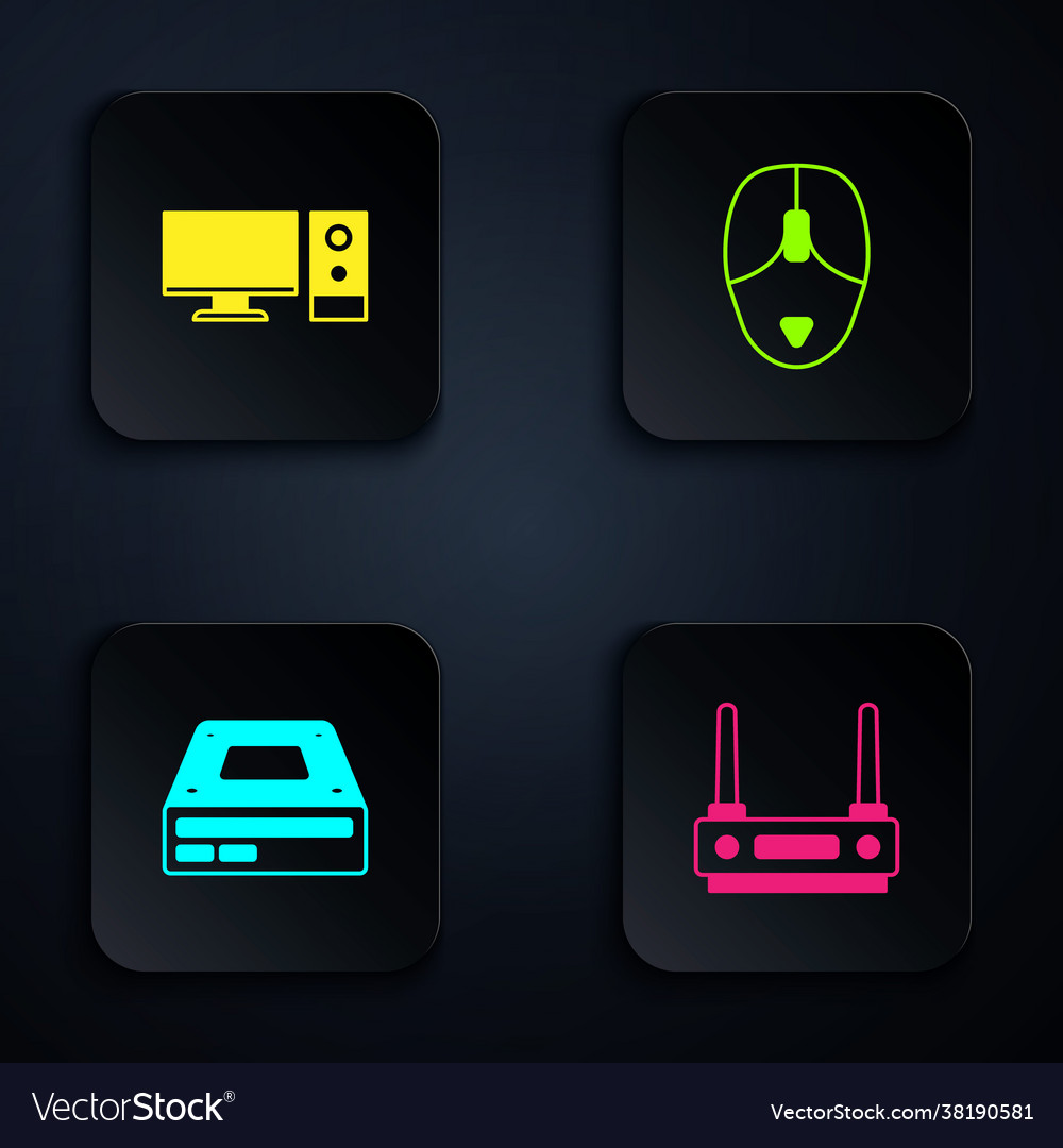 Set router and wi-fi signal computer monitor