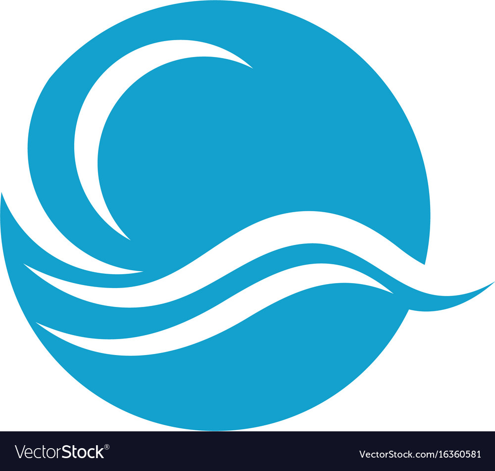 Water wave symbol and icon logo template Vector Image