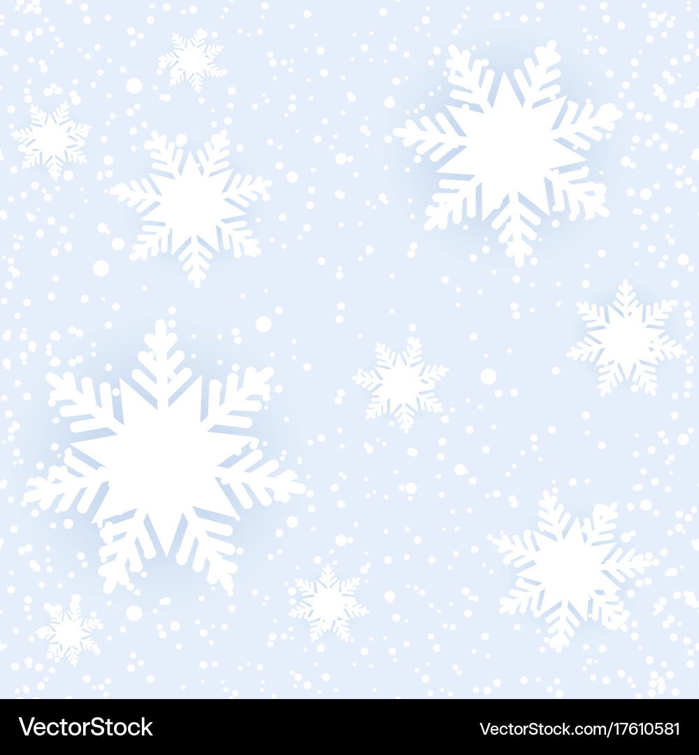 Winter seamless blue pattern with snowflakes Vector Image