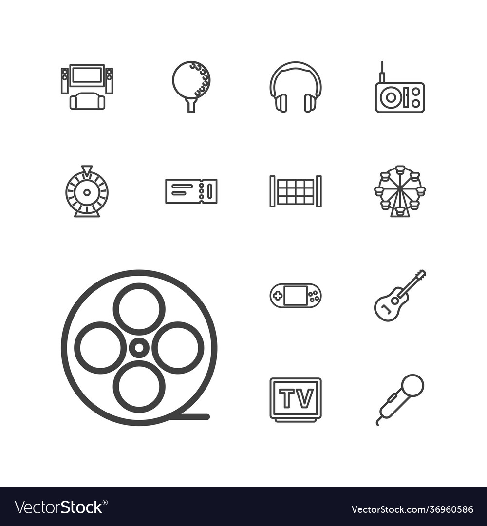 Entertainment Icons Royalty Free Vector Image Vectorstock