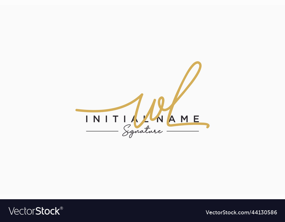 Initial wl signature logo template hand drawn Vector Image