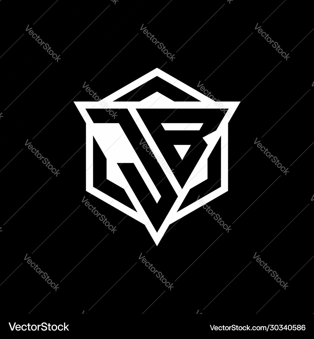 Jb logo monogram with triangle and hexagon shape Vector Image