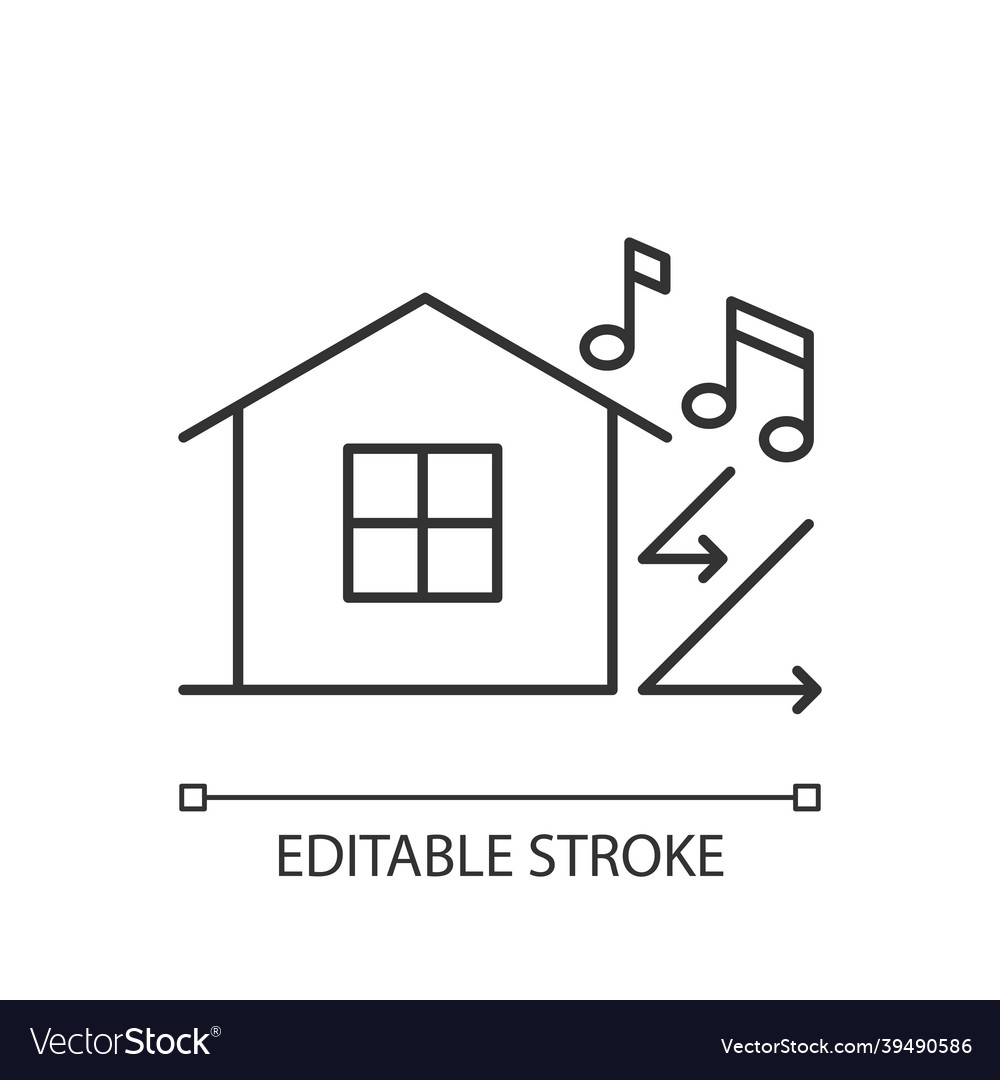 Sound insulation linear icon Royalty Free Vector Image