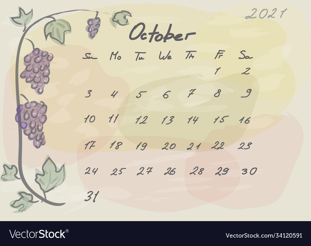 2021 oct calendar