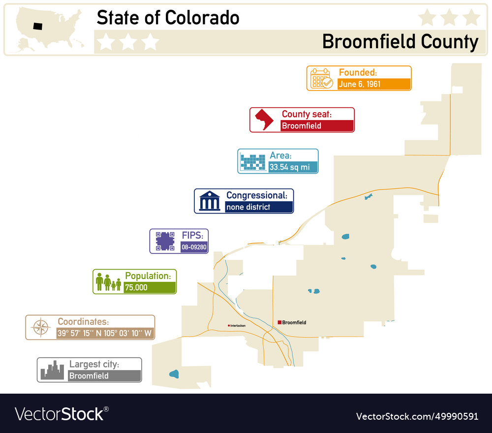 Detailed infographic and map of broomfield county