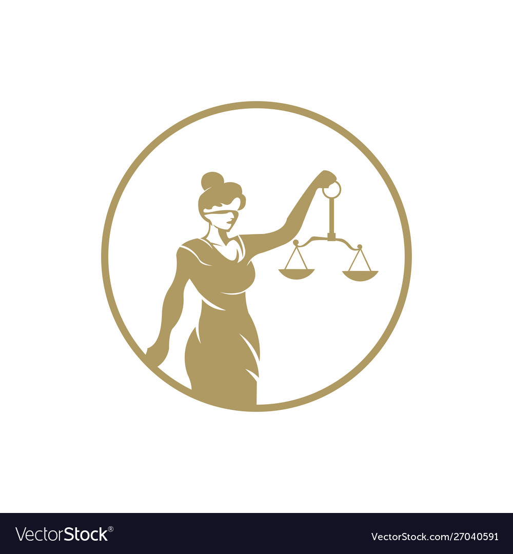 Justice and law blindfold woman with scales Vector Image