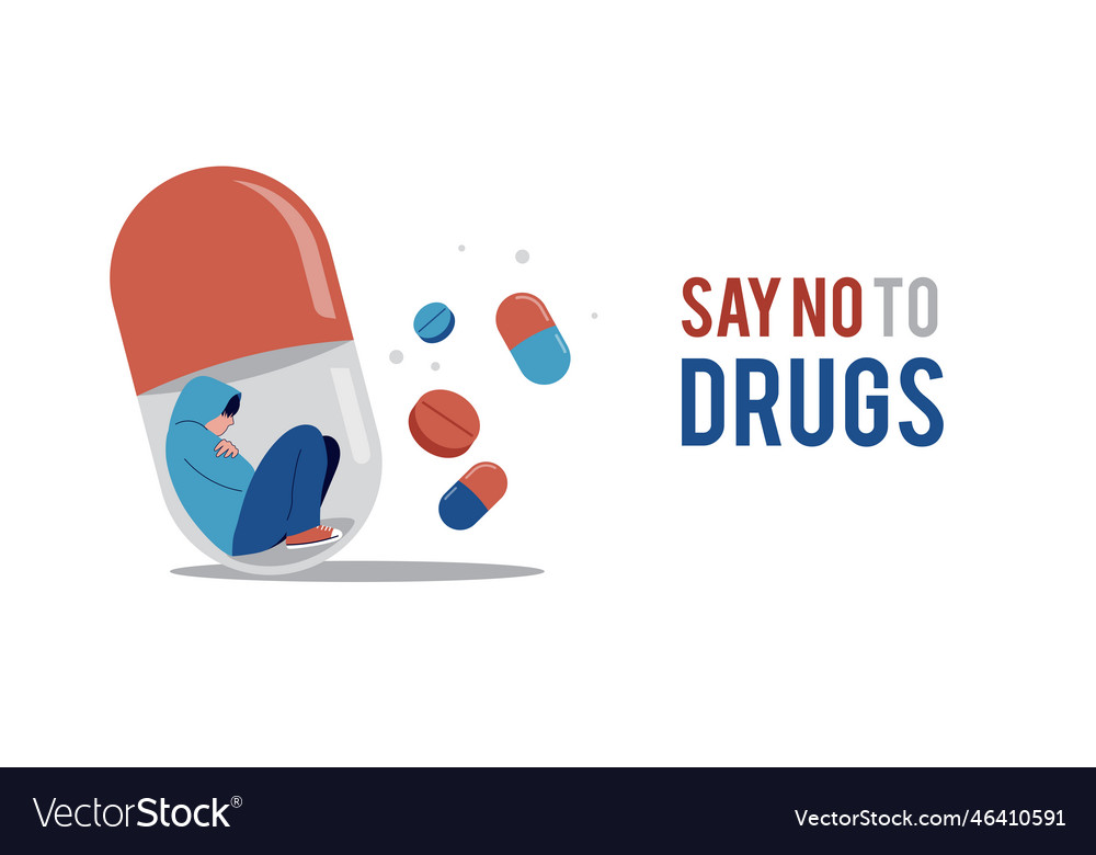 No drugs concept design international day Vector Image