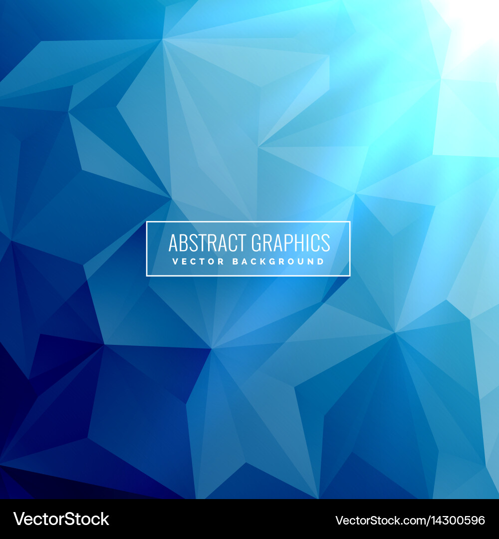 Abstract blue background with low poly triangle Vector Image