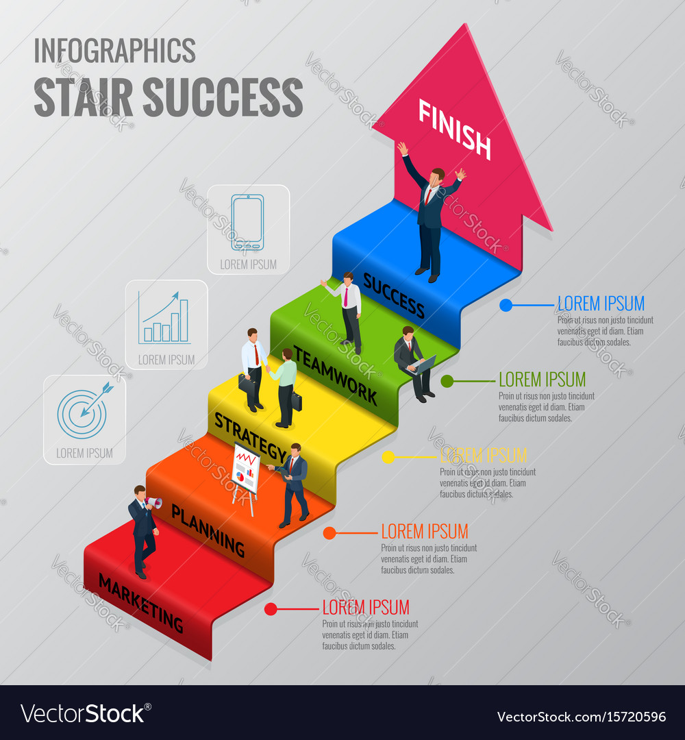 Career ladder of a businessman or stage Royalty Free Vector