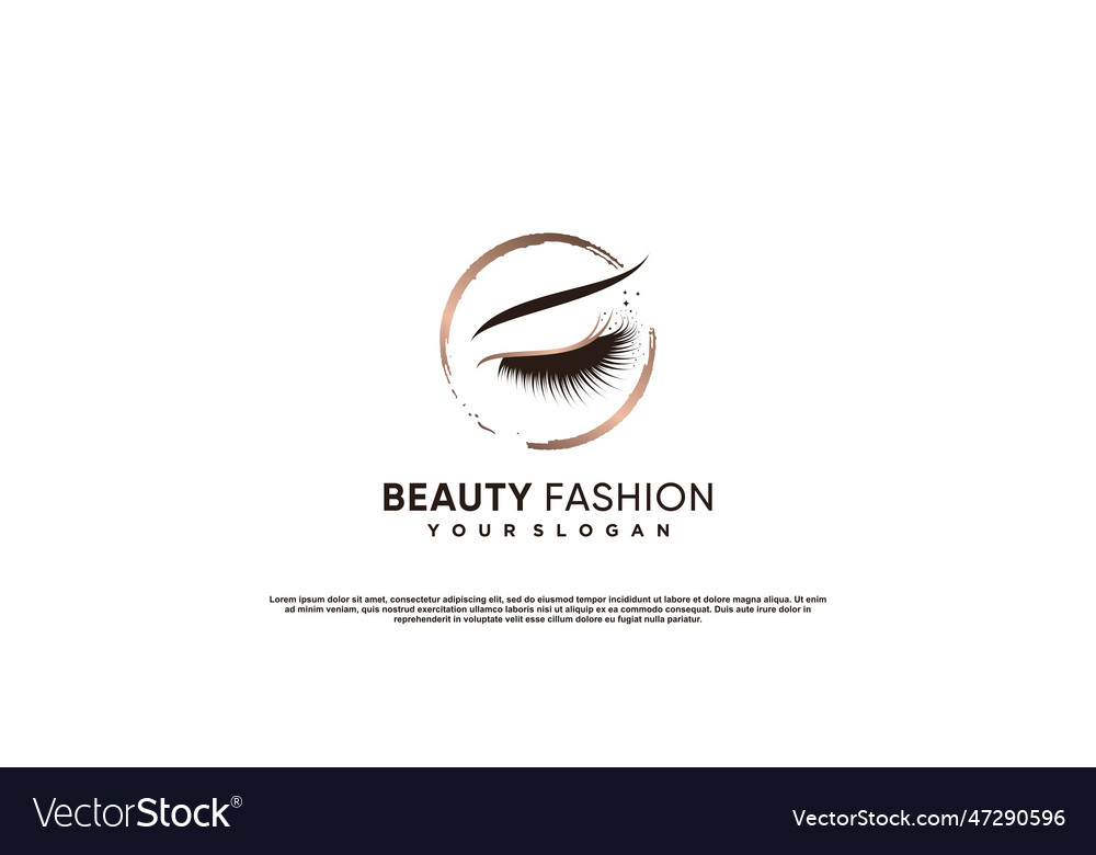 Eyelashes beauty logo for business with creative Vector Image