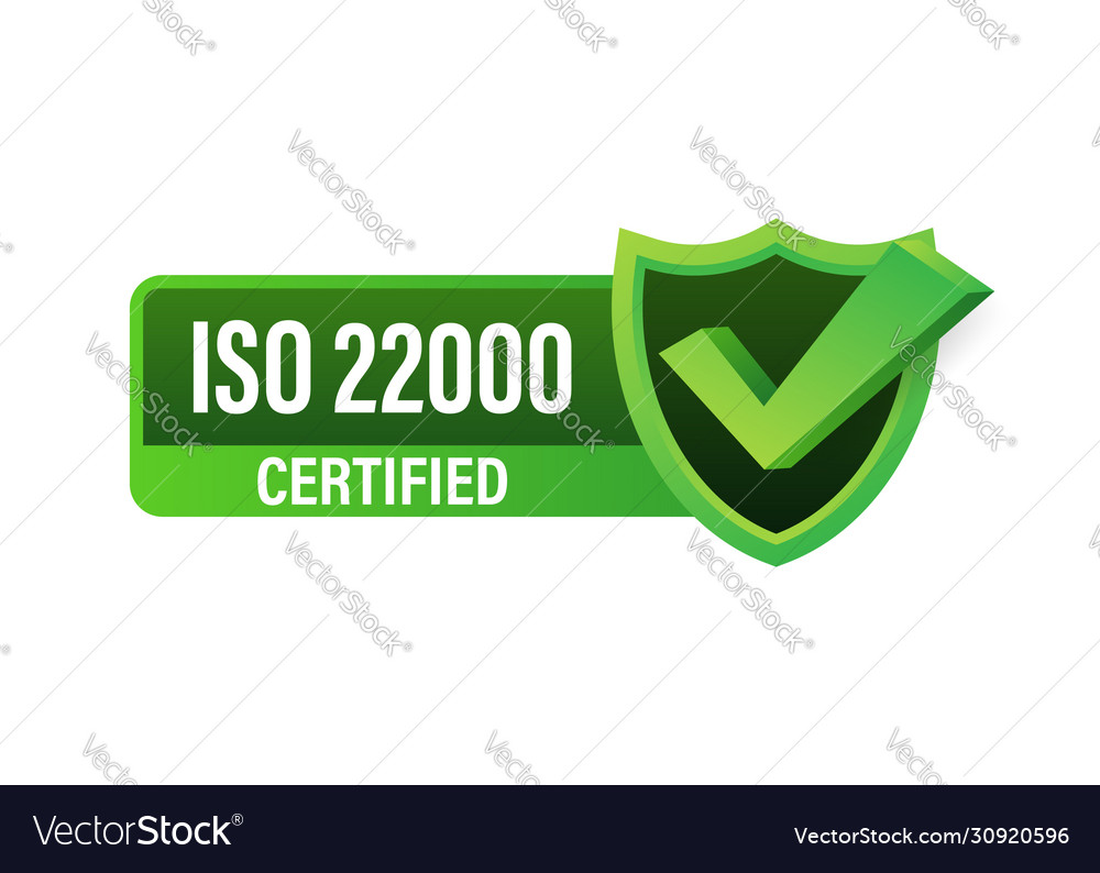 Iso 22000 certified badge icon certification