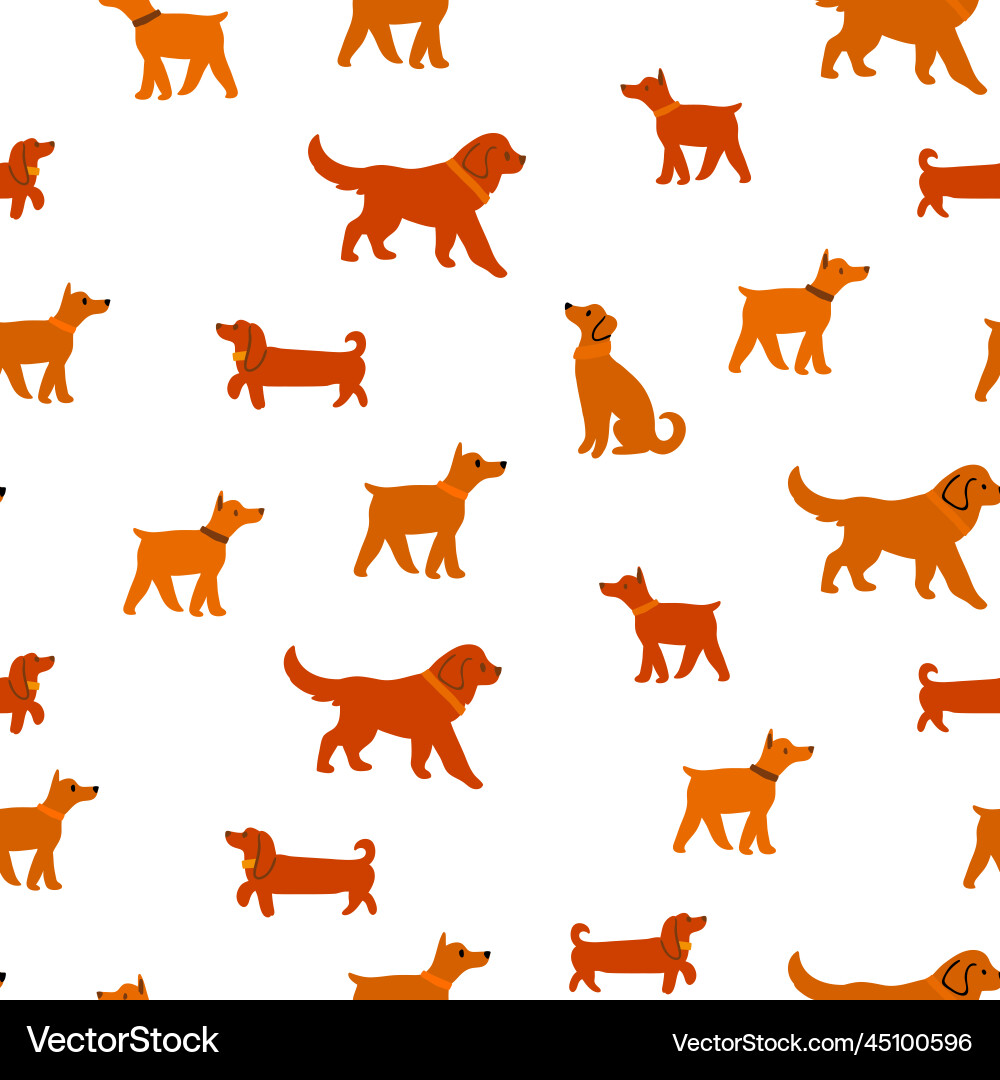 Seamless pattern with cute dogs isolated Vector Image