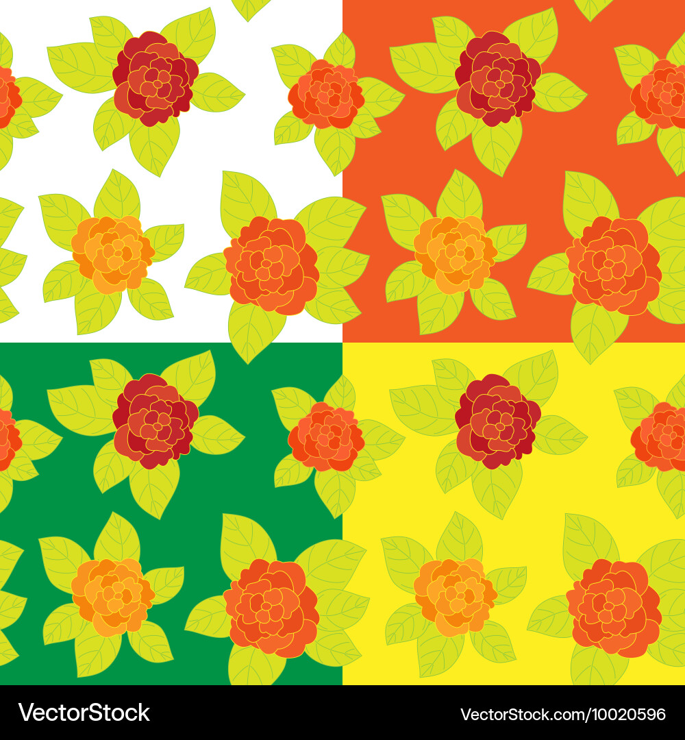 Set floral seamless pattern Royalty Free Vector Image