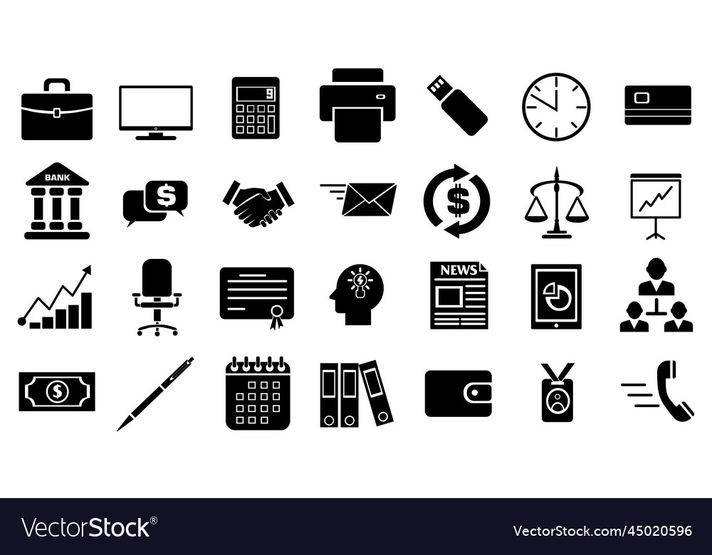 Simple bold icons related to both start-up Vector Image