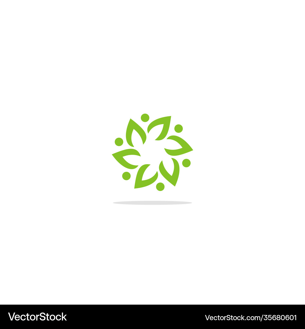 Circle green leaf logo Royalty Free Vector Image