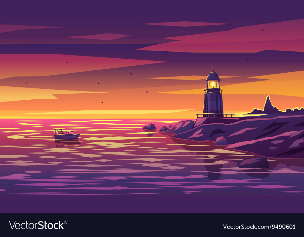 Colorful lighthouse for any Royalty Free Vector Image