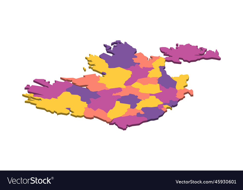 Ireland political map of administrative divisions Vector Image