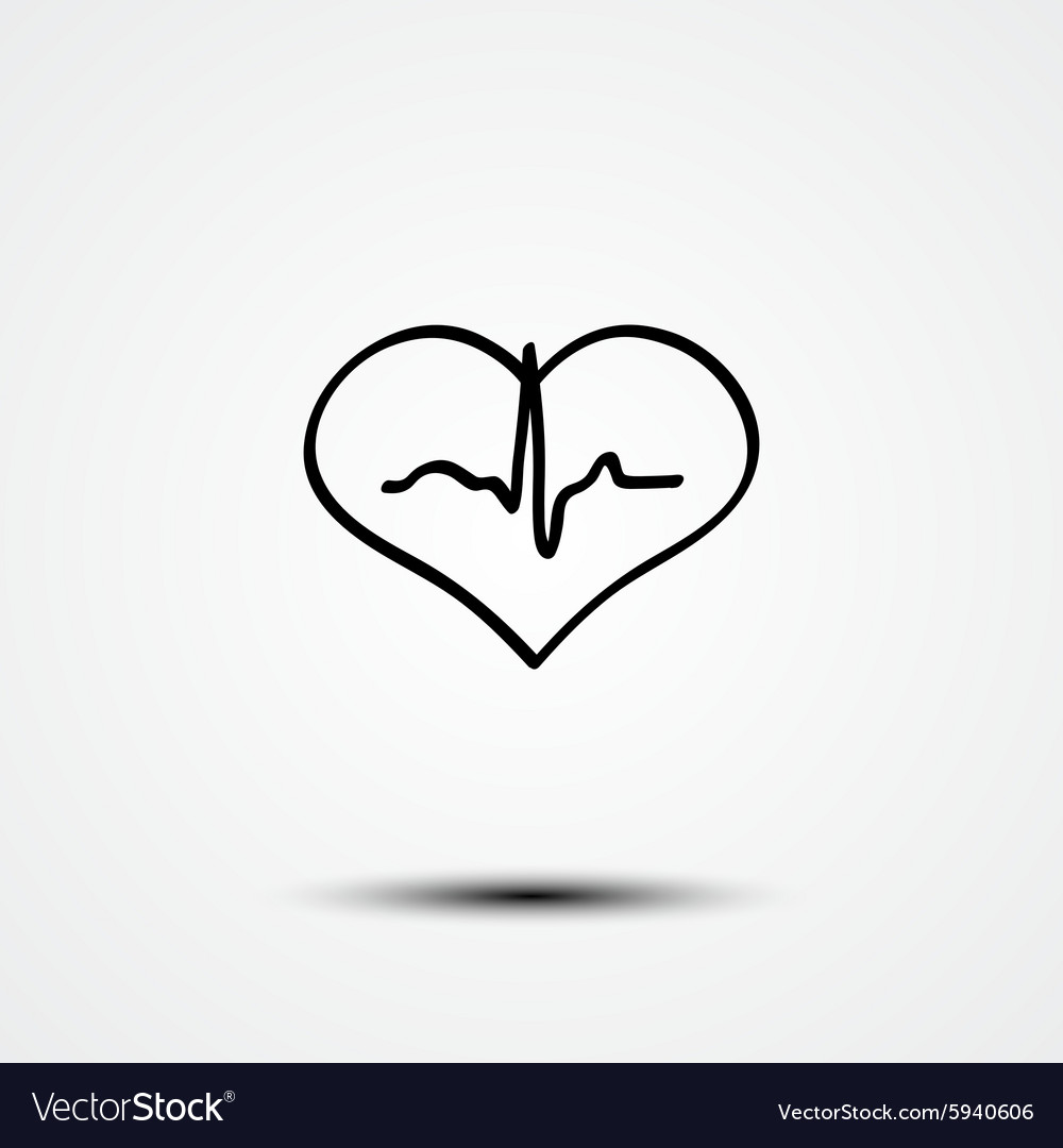 Abstract Heart And Ecg Royalty Free Vector Image