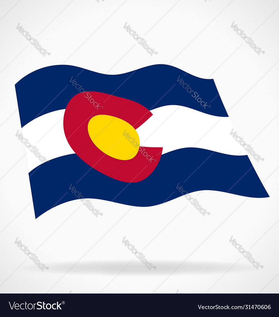 Colorado co state flag flying waving Royalty Free Vector