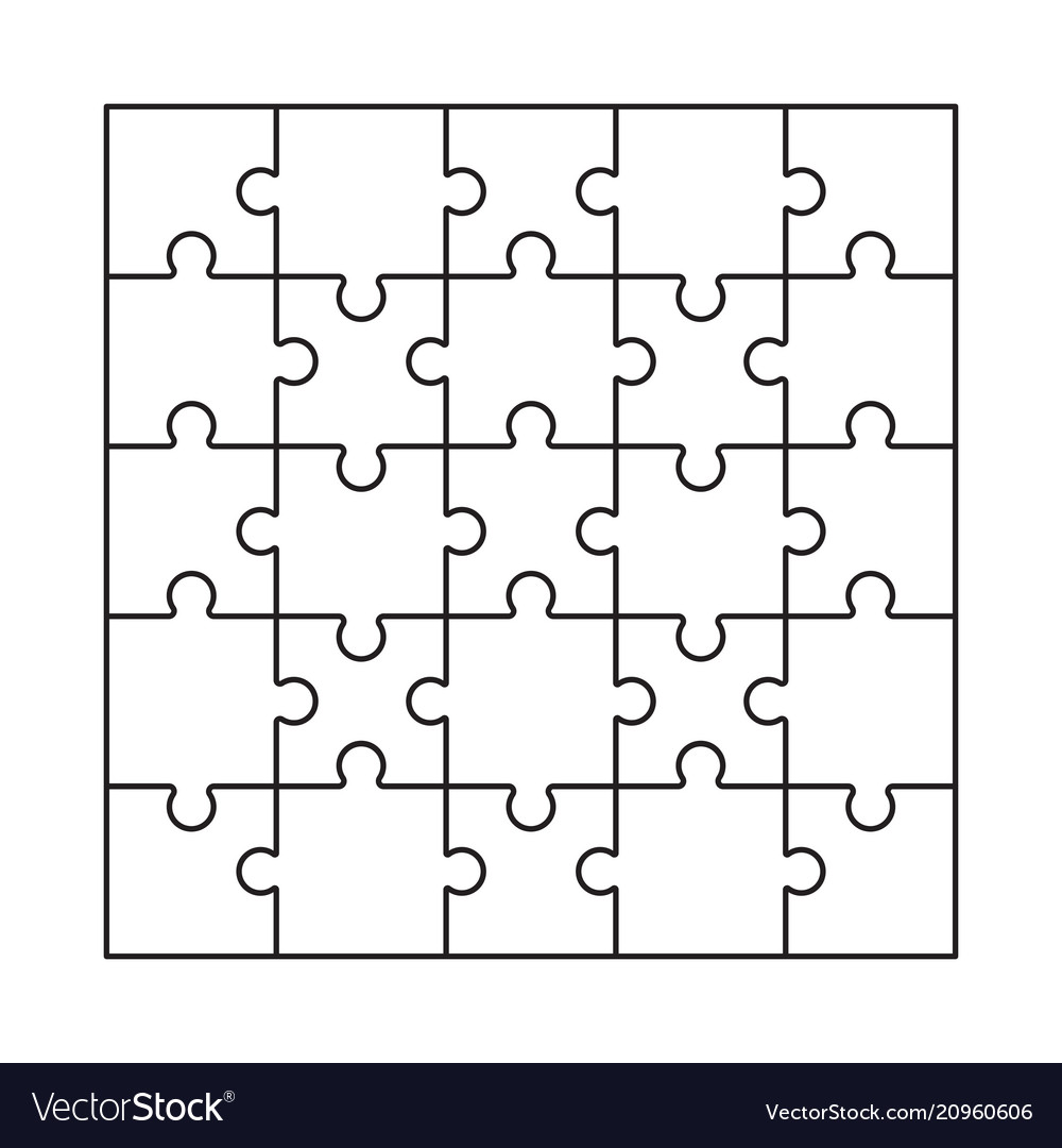 Puzzle Blank Template Royalty Free Vector Image