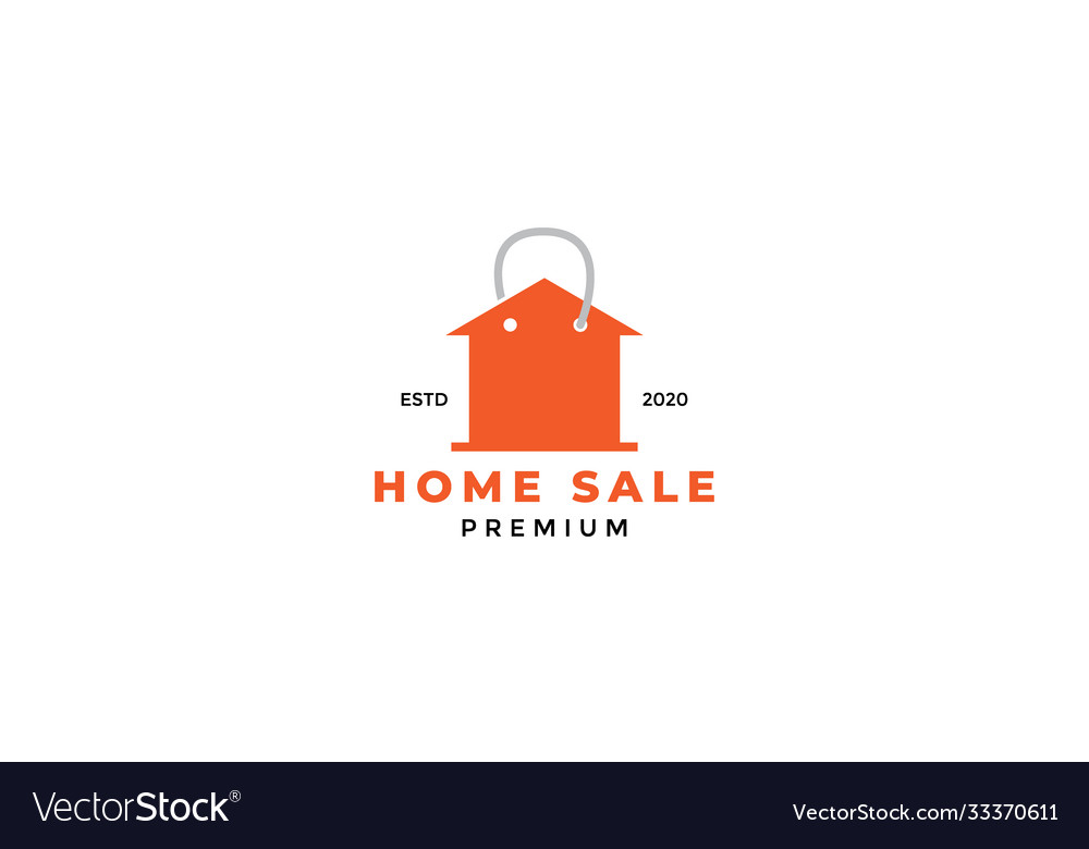 Buy home or house real estate with shop bag Vector Image