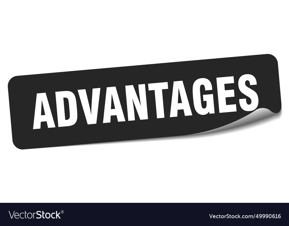 Advantages sticker label Royalty Free Vector Image