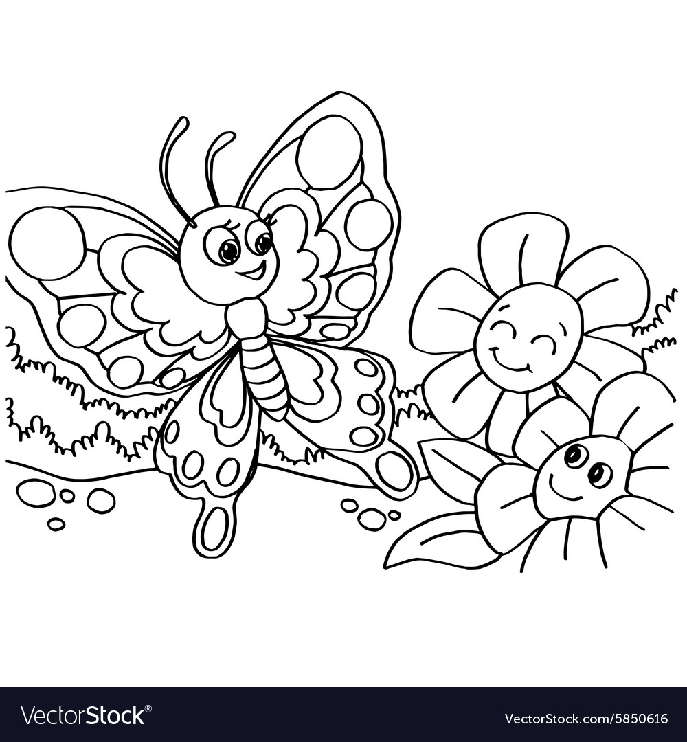 Download Butterfly Coloring Pages Royalty Free Vector Image