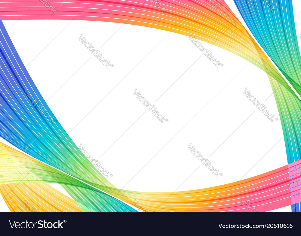 Colorful curve elements on white background