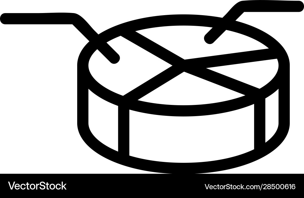 Dividing chart icon isolated contour Royalty Free Vector