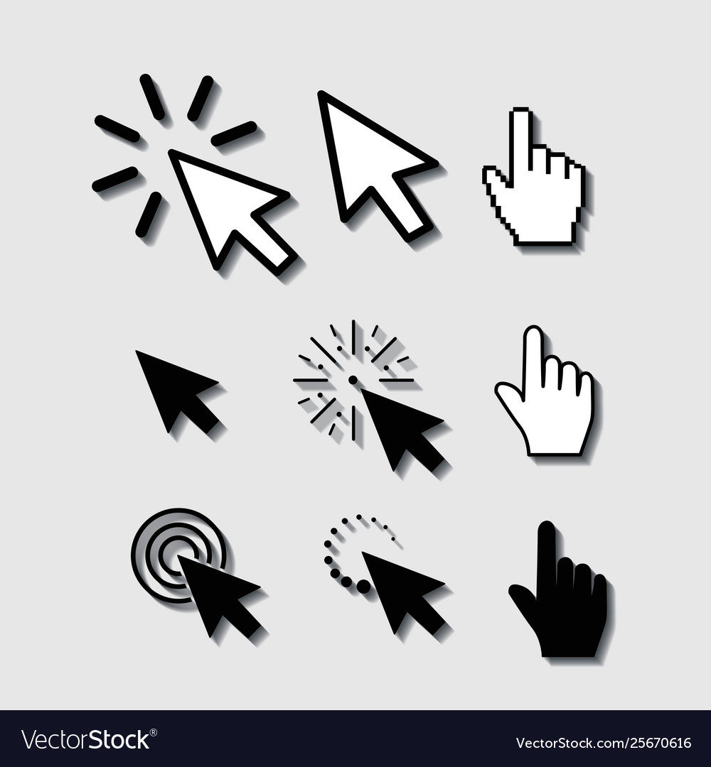 Set flat modern cursor icons Royalty Free Vector Image