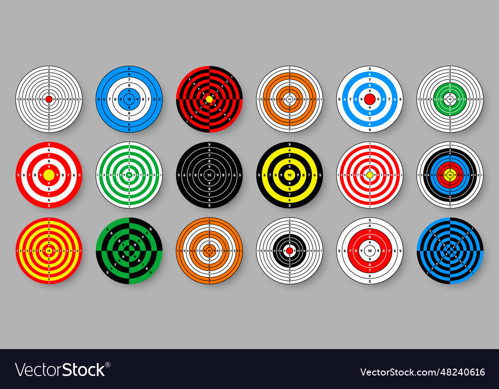Shooting range paper targets round target Vector Image