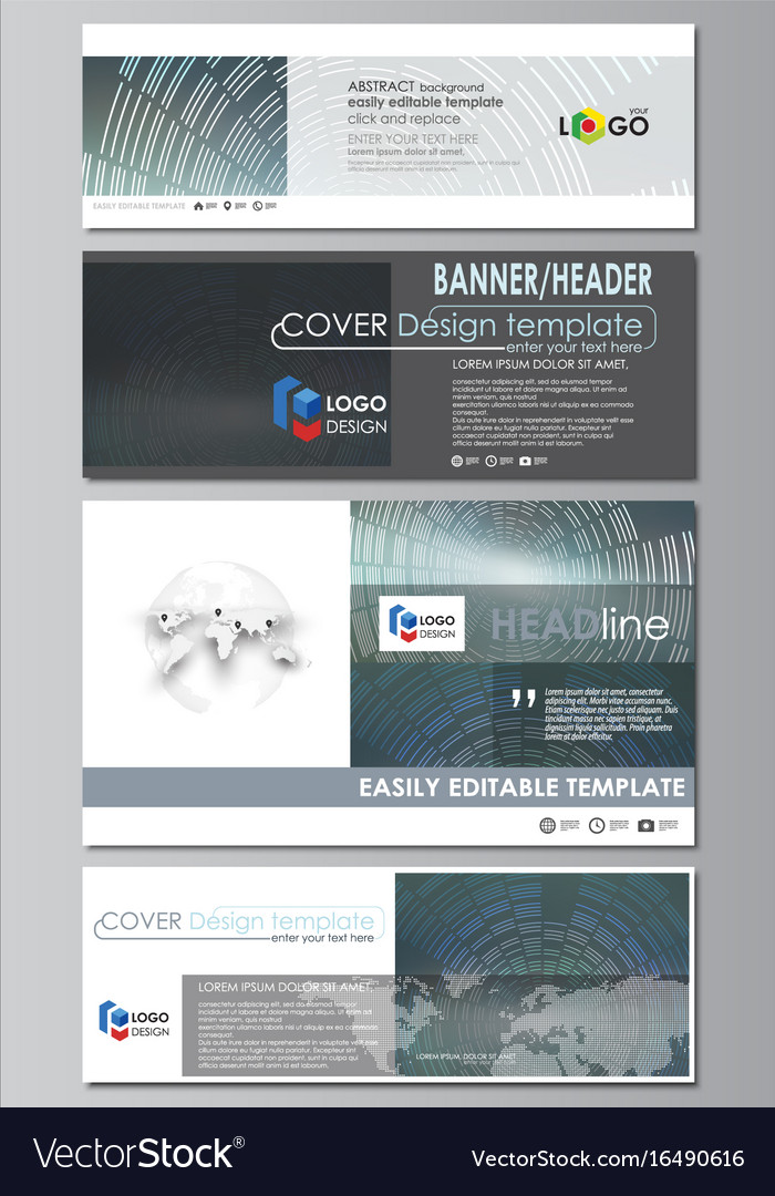 Social media and email headers set modern banners