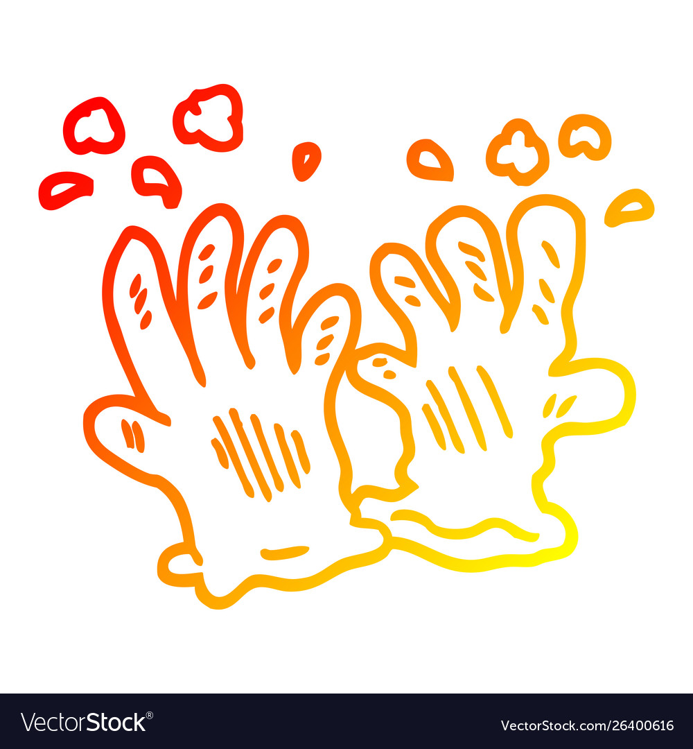 Warm gradient line drawing cartoon sterile gloves Vector Image Warm gradient line drawing cartoon sterile gloves Vector Image