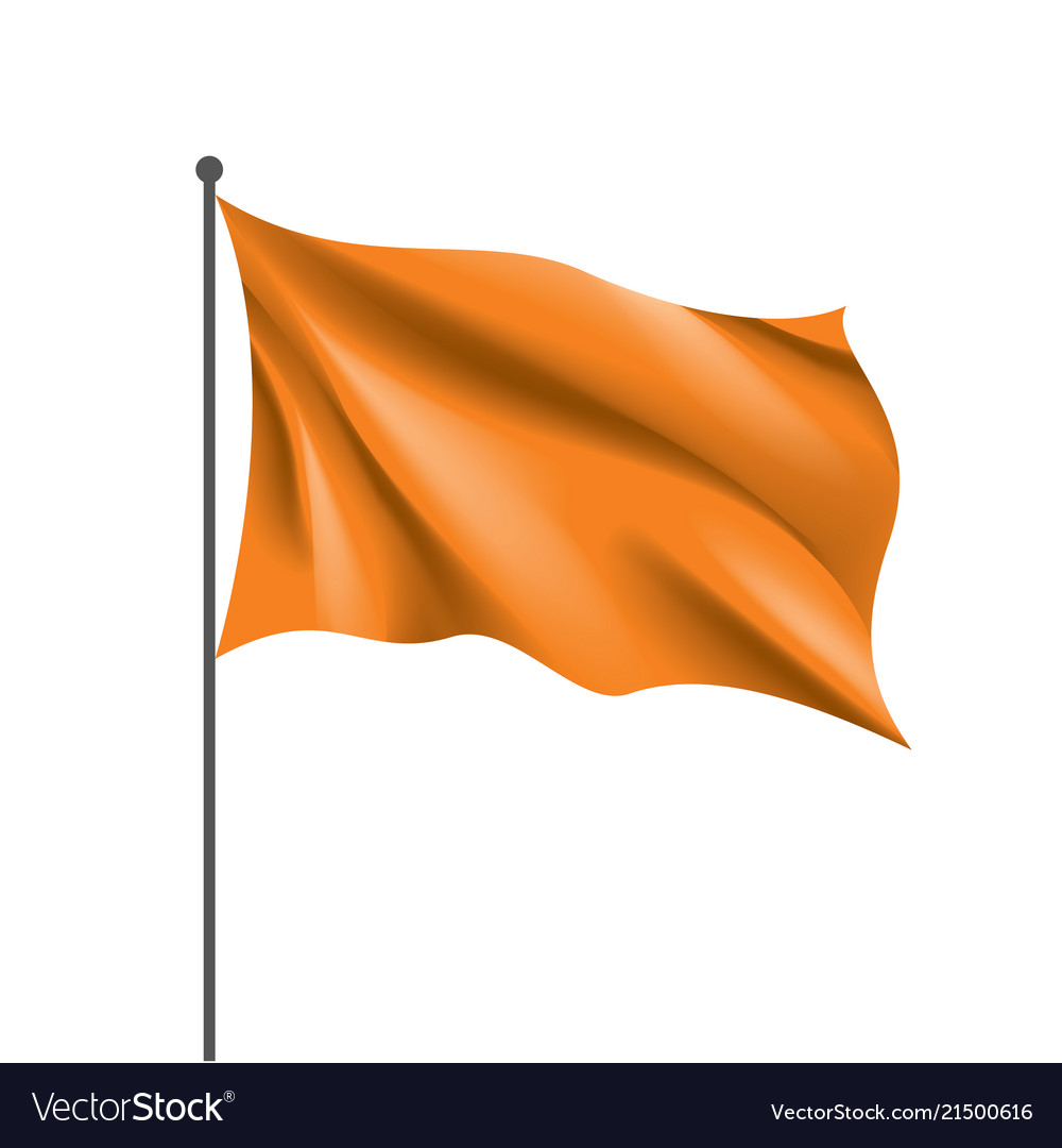 Waving The Orange Flag On A White Background Vector Image   Waving The Orange Flag On A White Background Vector 21500616 