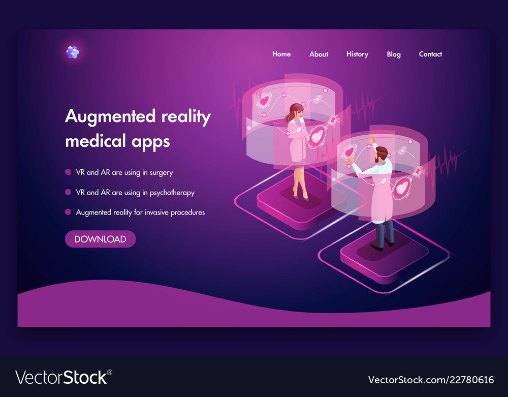 Website template design isometric concept