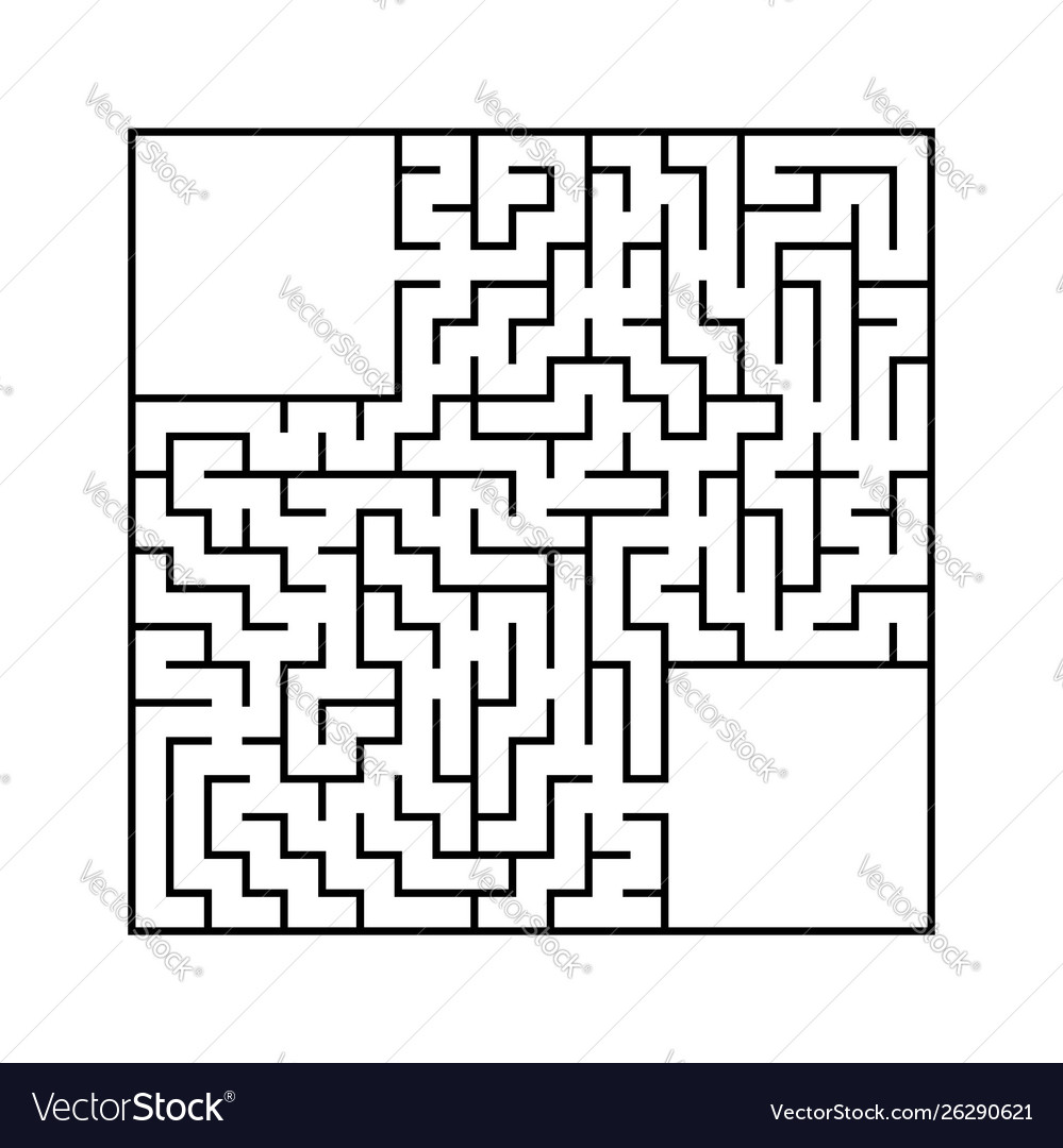 Abstract square maze with entrance and exit Vector Image