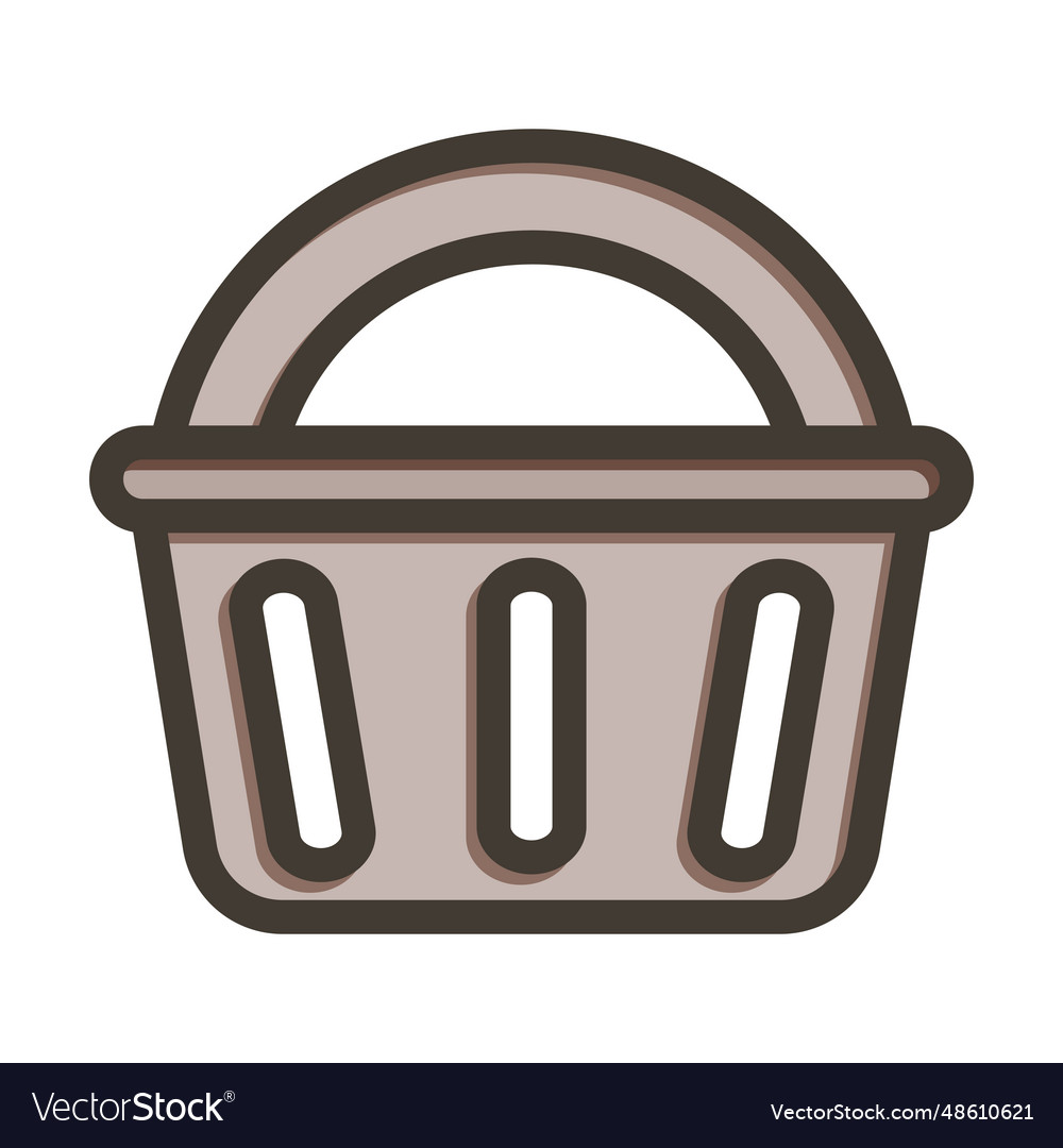 Basket thick line filled colors for personal Vector Image