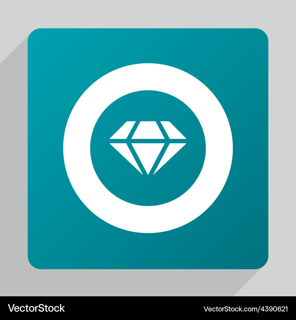 Flat diamond icon Royalty Free Vector Image - VectorStock