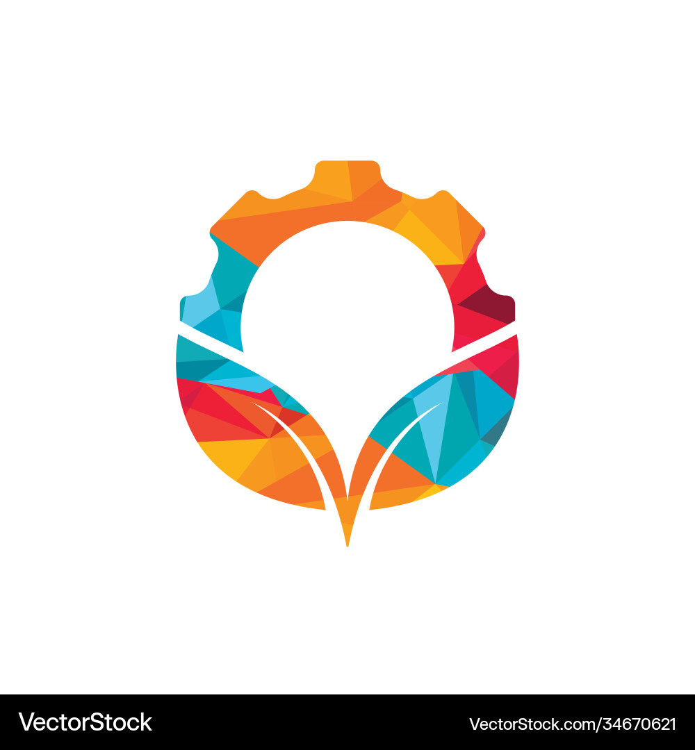 Gear leaf logo design Royalty Free Vector Image