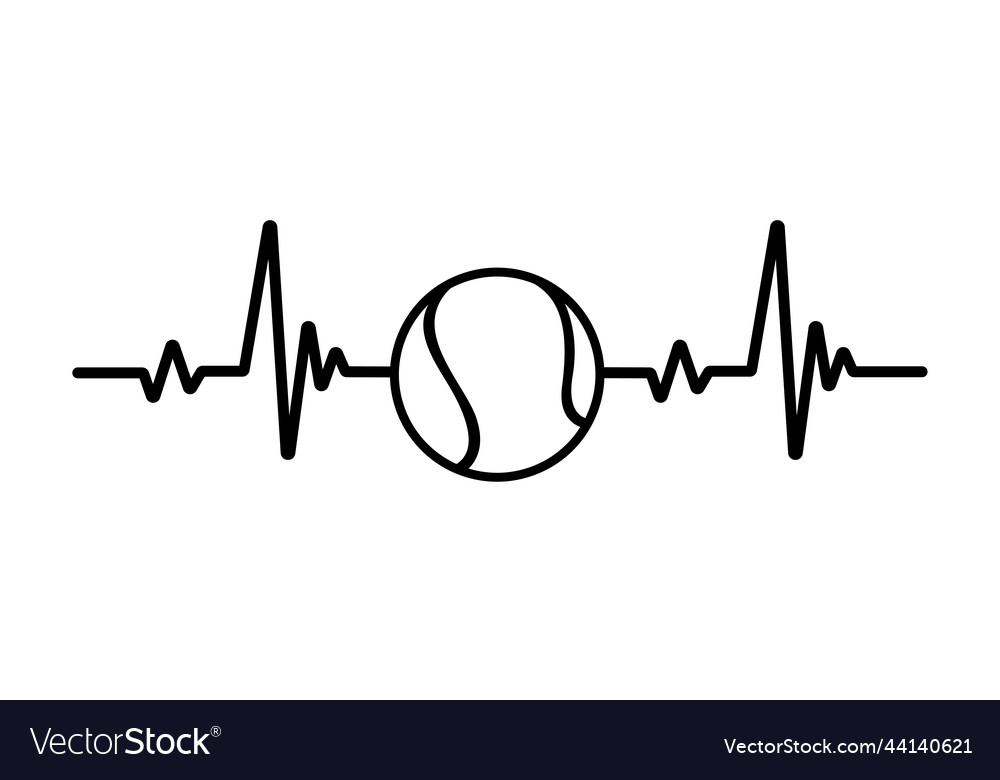 Heartbeat graph heart pounding when exercising Vector Image