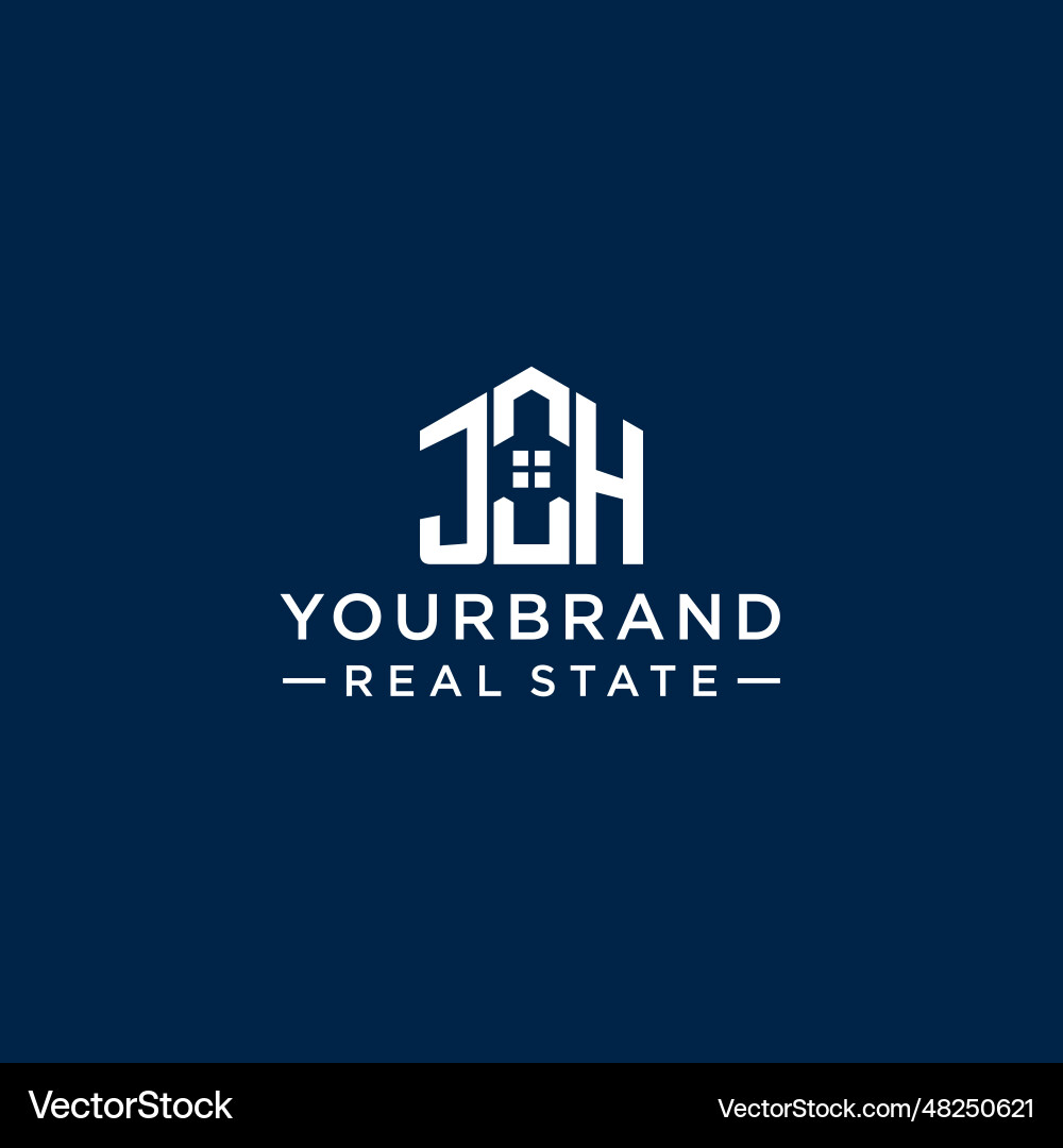 Initial letter jh monogram logo with abstract Vector Image