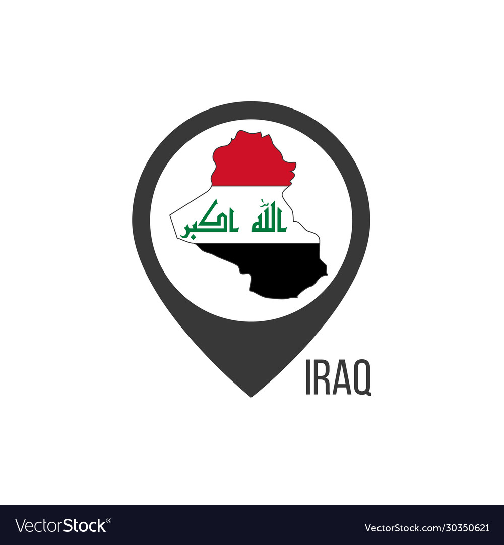 Map pointers with contry iraq flag stock Vector Image