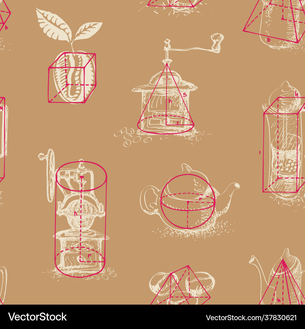 Seamless pattern on tea and coffee theme Vector Image
