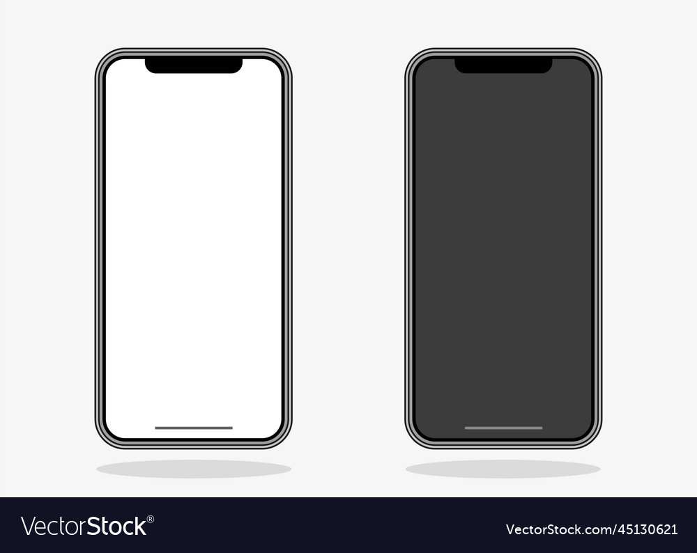 Smartphone mockups screen isolated on white Vector Image