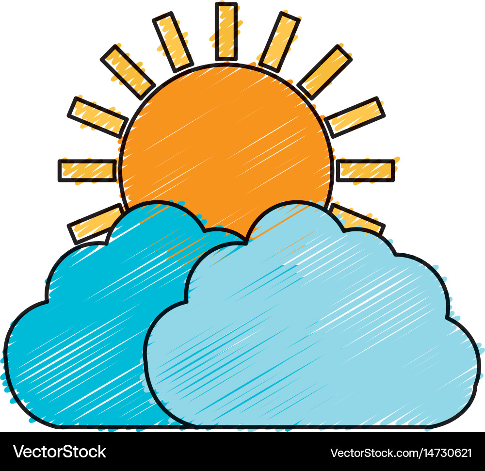 Sun and cloud icon Royalty Free Vector Image - VectorStock